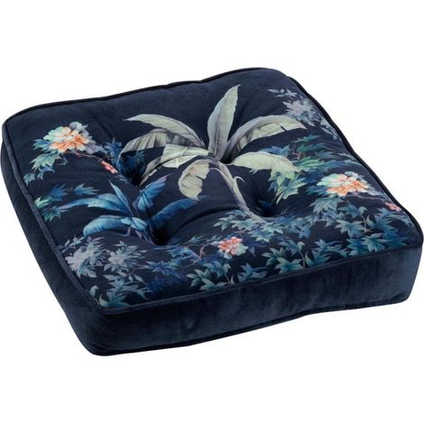 Coussin de Sol Imprimé "Fabulous" 40x40cm Bleu (1/3)