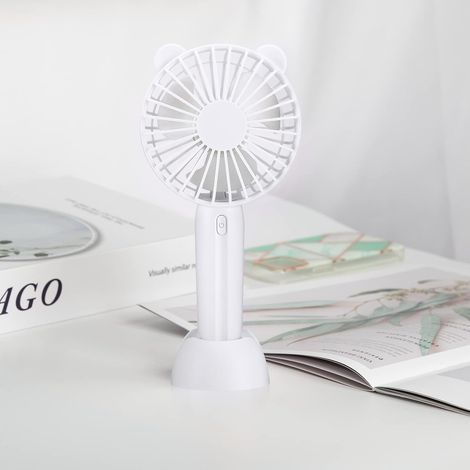 Mini ventilador de escritorio USB portátil, 3 velocidades ajustables, mini ventilador personal USB, funciona con pilas. (1/3)