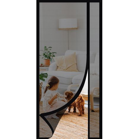 Sekey – Rideau moustiquaire magnétique pour porte sans perçage – Tissu polyester 100% – Dimensions 90x200cm – Protection optimale contre les insectes (1/5)