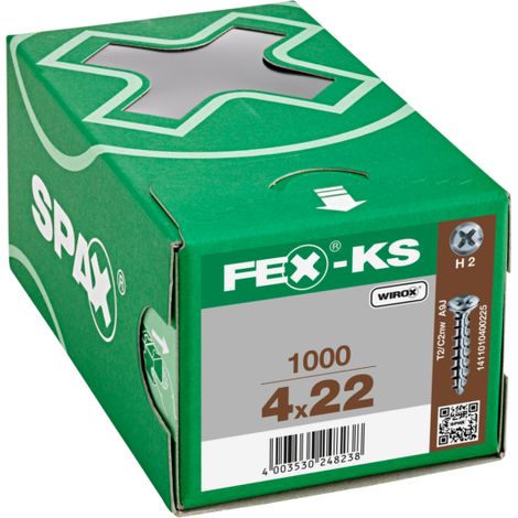 Tornillo FEX KS Wirox cruciforme H2 4.2 x 22 spécial tête fraisée (Par 1000)