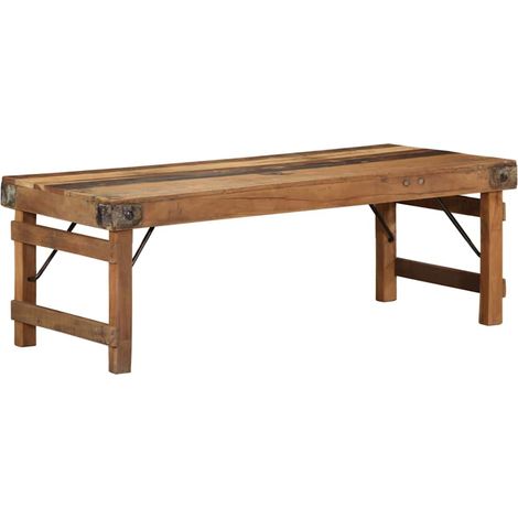 Couchtisch Braun 110 x 55 x 40 cm Massives upgecyceltes Holz