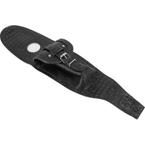 Housse de réservoir moto en cuir PU noir texturé avec poche porte-cartes - Accessoire moto protecteur et élégant (1/5)