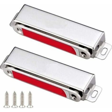 Aimant Porte Placard Puissant 28 kg Loquet Magnétiques 2 Pièces Acier Inoxydable Loqueteaux de Porte Fermeturepour Tiroirs, Porte de Douche, Armoire (1/5)