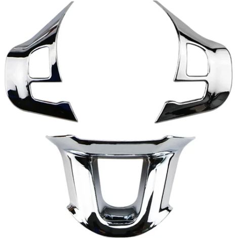 (Argent brillant) Lot de 3 caches à paillettes pour boutons de volant, compatibles avec Peugeot 208 GTI 2008 et 308 2014-2018. Autocollants pour voiture. (1/4)