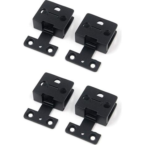 2 paire de charnières de porte en verre vitrine armoire à vin clip charnière de porte pièces de rechange, adapté pour le verre de 5-8 mm d'épaisseur Carré noir (1/4)