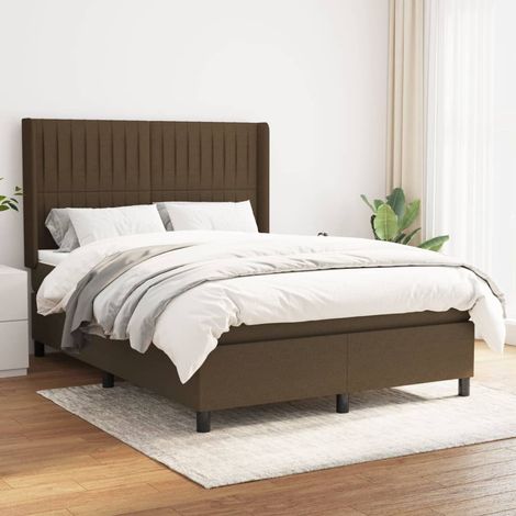 Lattenrost-Bett mit Matratze Dunkelbraun 140x200 cm (1/5)