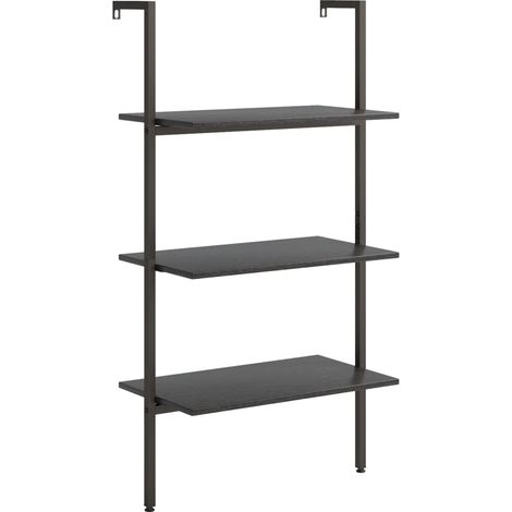 Étagère inclinée à 3 niveaux Noir 64x35x120,5 cm vidaXL