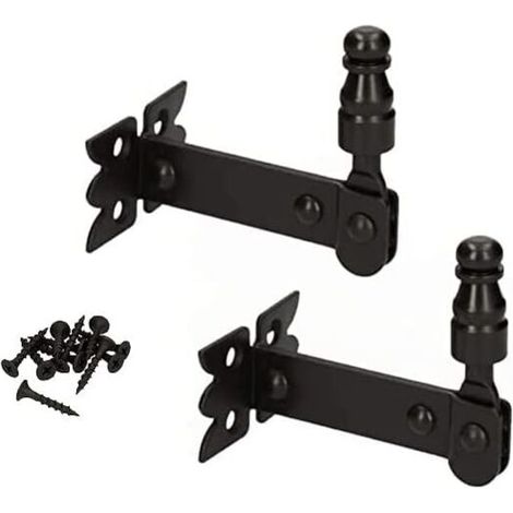 Lot de 2 supports de volet de fenêtre à visser - 68 mm - En acier noir (1/5)