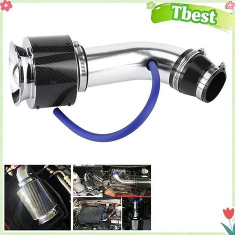 Tbest Kit de tuyaux de filtre à air Kit de tuyau en aluminium de filtre d'admission moto radiateur Petit tube en aluminium argenté (1/5)