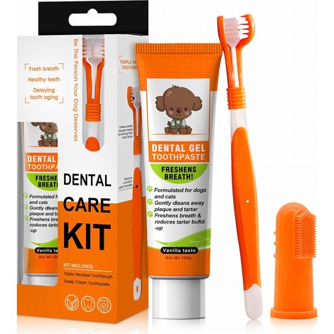Dentifrice Chien, Brosse a Dent Chien Dentifrice, Brosse a Dent Chat, 100g (1/5)