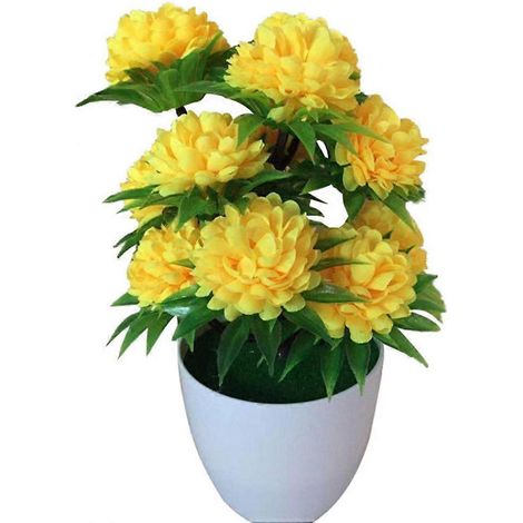 Décoration d'intérieur Yousheng, 1 chrysanthème artificiel floraljaune (1/5)