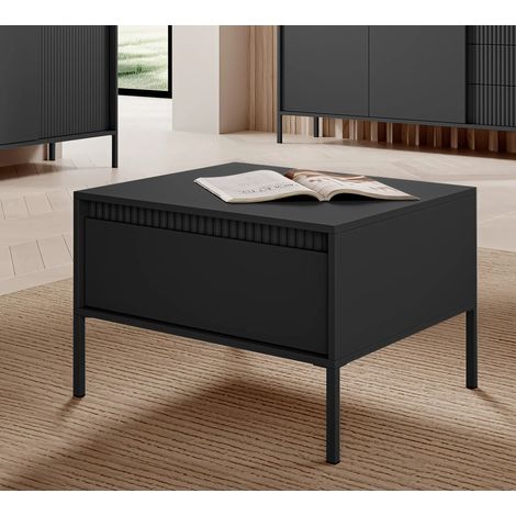 AX LIVING Moderner Couchtisch Schwarz Trentinis – Quadratisch, 68,1 cm