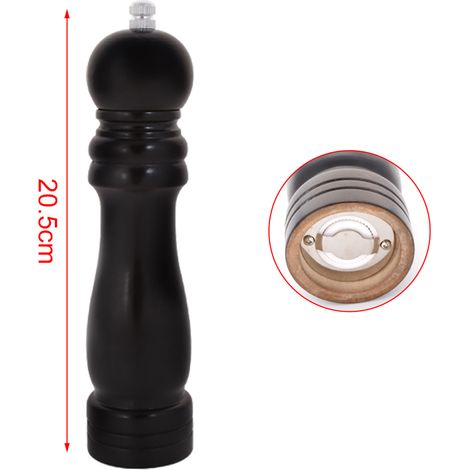 Macinapepe in legno nero 20,5 cm con macina in ceramica, per sale e pepe (1/3)
