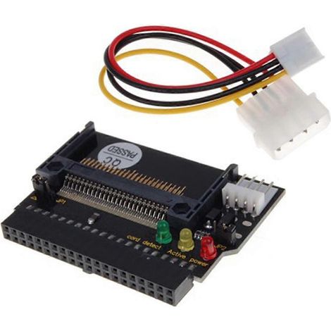 Adaptateur double Compact Flash CF I/II vers disque dur IDE 3,5 pouces avec 3 LED (noir)-6.00X4.50X0.40CM (1/3)