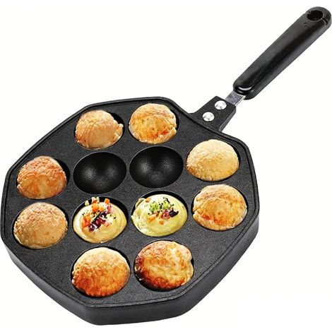 Takoyaki Aluminium Frying Pan with 12 Holes (1/5)