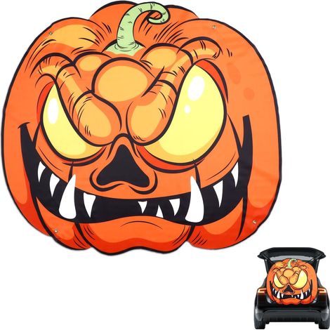Bannière d'Halloween pour coffre de voiture et garage – Décor de citrouille pour la fête d'Halloween, arche et décoration de fête (1/5)