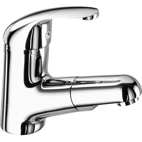 Rubinetto miscelatore monocomando cromato per lavabo c/doccia estraibile serie blu scarico 11/4" AMBRA WATER