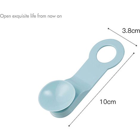 Lot de 2 lève-abattants de toilettes en TPR lavable et réutilisable, poignée pour siège de toilette, accessoire de salle de bain, bleu clair (1/5)