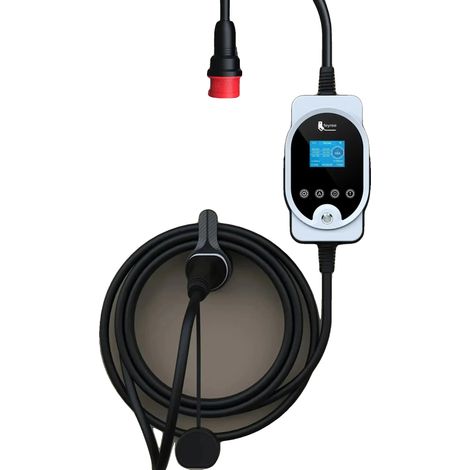 Cargador portátil y de pared para vehículos eléctricos, 11 kW de potencia, Tipo 2 (1/5)
