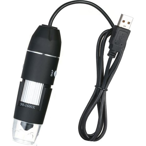 Microscope numérique USB 1600X avec fonction OTG endoscope loupe grossissante 8 LED avec support