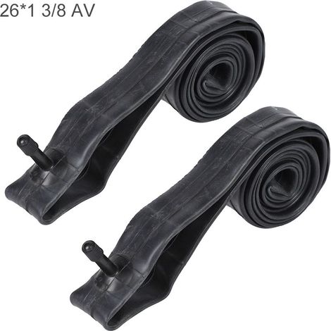 Chambres à air en caoutchouc butyle pour vélo 26x1 3/8, valve AV, pneus intérieurs de bicyclette, lot de 2 (1/5)