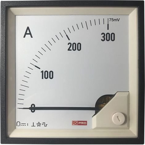 Ampèremètre analogique de panneau V c.c. RS PRO, 96mm x 96mm ( Prix pour 1 ) (1/3)