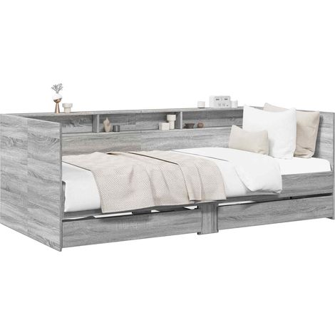 Bed Frame with Storage Grey Sonoma 80 x 200 cm Engineered Wood vidaXL (1/5)