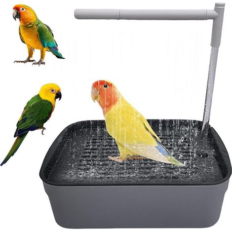 Baignoire à Circulation d'eau pour Perroquet, Baignoire Automatique pour Oiseaux avec Douche d'eau Circulante Douche, Automatique Perroquet Douche pour Oiseaux, Perruche, Cacatoès (1/5)