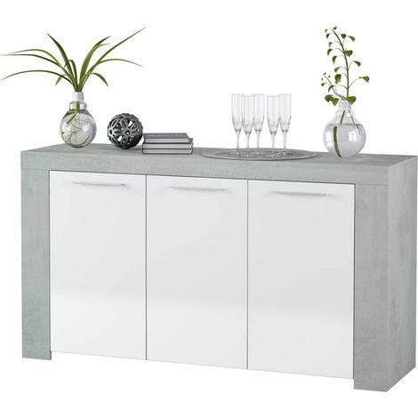 Aparador 3 Puertas Cm. 42 x 144 x 80 gris blanco