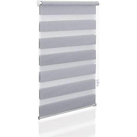 Store enrouleur double, sans perçage, pour fenêtre, transluzent und okkultant, 40 x 130 cm Raster (1/5)
