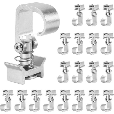 Wolketon 20x Single Fitting avec crochet pour rail Airlin Ferrure d'extrémité Raccord d'extrémité Rail d'arrimage