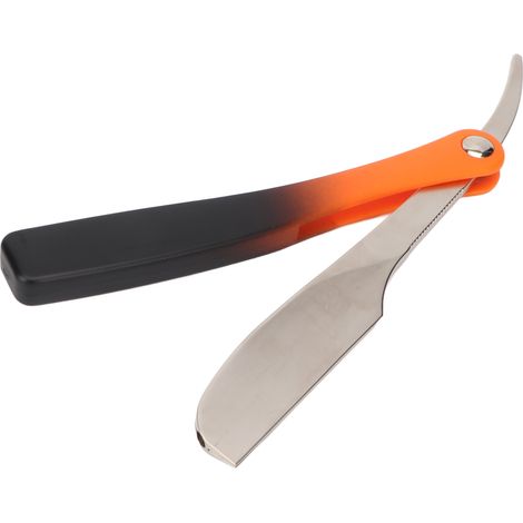 Tondeuse droite professionnelle manuelle en alliage pliable, lame de rasage argentée pour coiffeur, coupe précise (1/5)