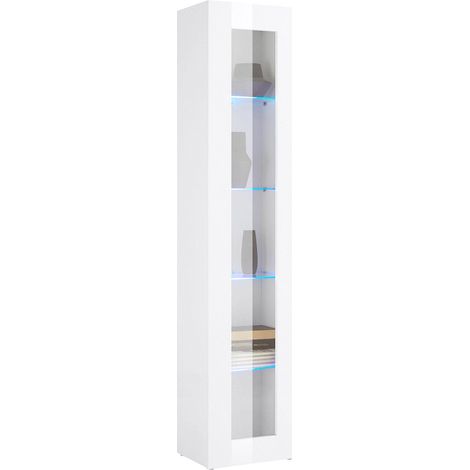 Mobile Vetrina 1 Anta 40×30×180 cm Maruska Bianco Lucido (1/5)