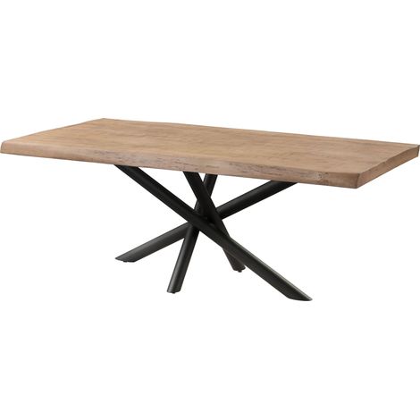 Tavolo da pranzo in legno di mango 220x100x76 laccato beige / gambe mikado antracite matt FREEFORM 5