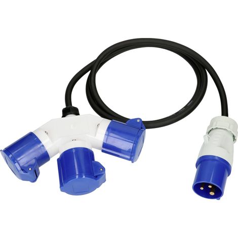 Max Hauri 163897 alimentation Rallonge bleu, noir 1.5 m H07RN-F 3G 1,5 mm² résistant aux huiles, résistant aux UV, rési (1/4)