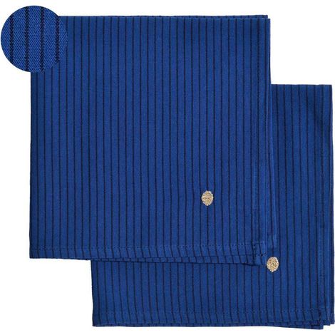 Lot de 2 serviettes de table carrées coloris Indigo pour repas et décoration, 40 x 40 cm - PANGIVO (1/3)