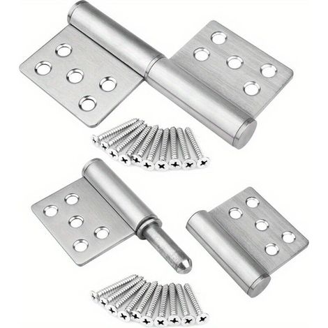 2pcs Charnière de Porte Robuste en Acier Inoxydable 304 Capacité 35 kg, Résistante à la Corrosion, Pour Portes en Bois, Garage et Maison (1/5)