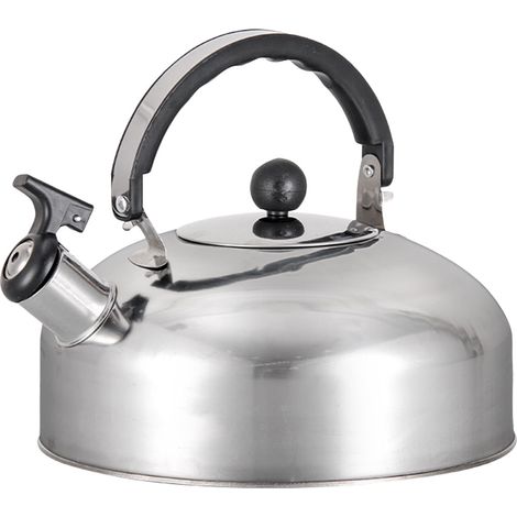 Bouilloire - Acier Inoxydable - Siffle à Ébullition - Poignée Ergonomique - Pour Cuisinière - 7,1 x 7,6 Pouces - 1 Pièce (1/2)