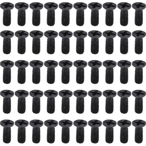 50Pcs Vis tête fraisée cruciformes acier noir M3x8 (1/5)