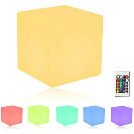 10cm Cube Lumineux LED Veilleuse pour Enfants avec Télécommande, Dimmable Réglable (1/5)
