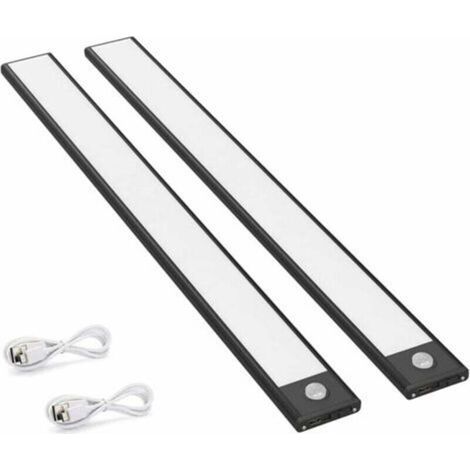 Lot de 2 lampes d'armoire à détecteur de mouvement à LED, 150LM, lampes de cuisine avec batterie rechargeable, éclairage USB, auto/marche/arrêt (1/5)