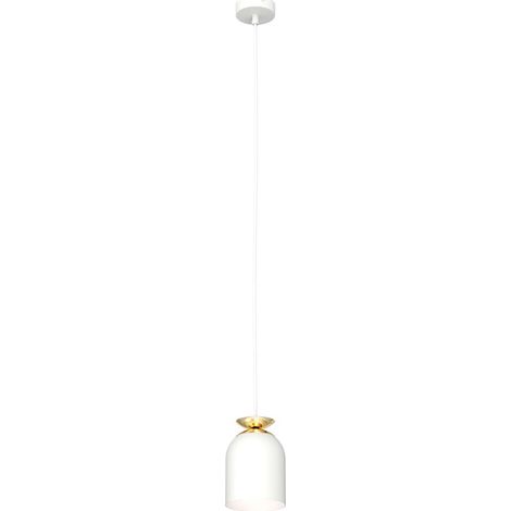 Sospensione Contemporanea 1 Luce Target In Acciaio Bianco E Oro