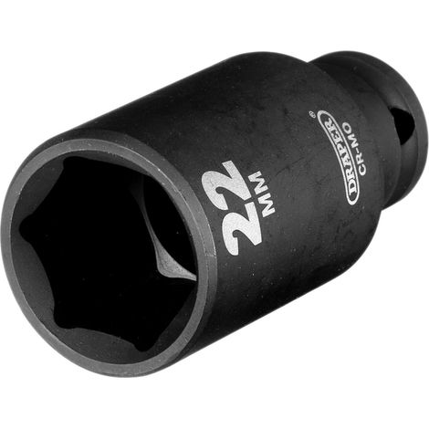 Draper 22mm Deep Impact Socket for 3/8-Inch Drive – Metric Heavy-Duty Deep Socket for Impact Wrenching