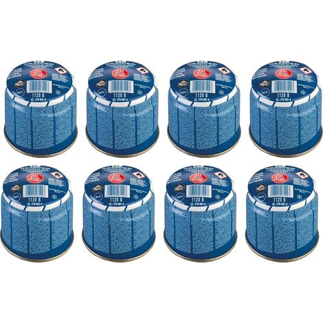 Pack de 8 Cartouches de gaz 190g Perçable Butane pour Réchaud Gaz KEMPER