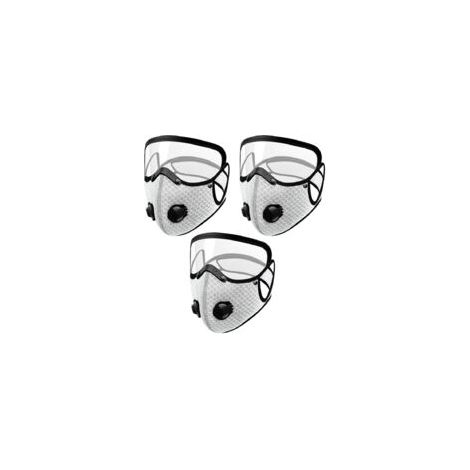 3-teilige Sportmaske mit Ausatemventilen, verstellbare, staubdichte Schutzmaske für Sport und Freizeit - Crezuo