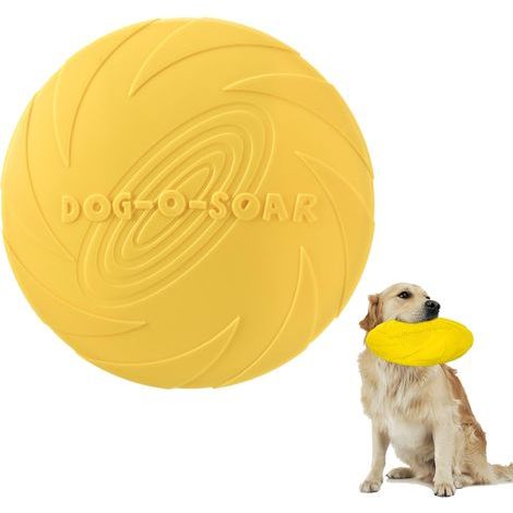 Frisbee pour chien, jeu de frisbee interactif, jouet indestructible pour chiot, disque volant en caoutchouc, frisbees de 22 cm pour chiens de grande et moyenne taille, disque pour sports aériens. (1/5)