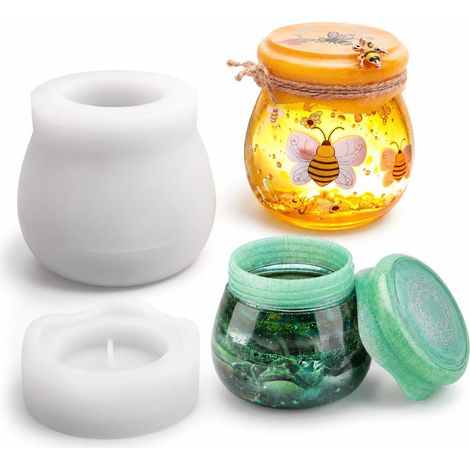 Form Harz Deckel Form Pot Puding Kerze Bonbon, Zubehör-Set (1/5)