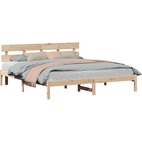 Maison Exclusive - Bettgestell mit Kopfteil Braun 180 x 200 cm Ma