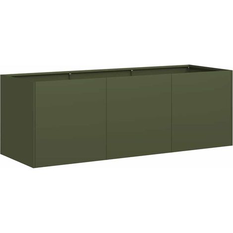 Maison Exclusive - Fioriera Verde Oliva 120x40x40 cm in Acciaio Laminato a Freddo