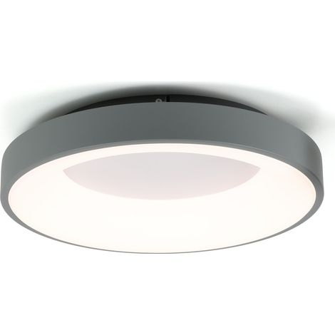 Plafonnier LED circulaire métal gris Ø40 cm, 36W CCT